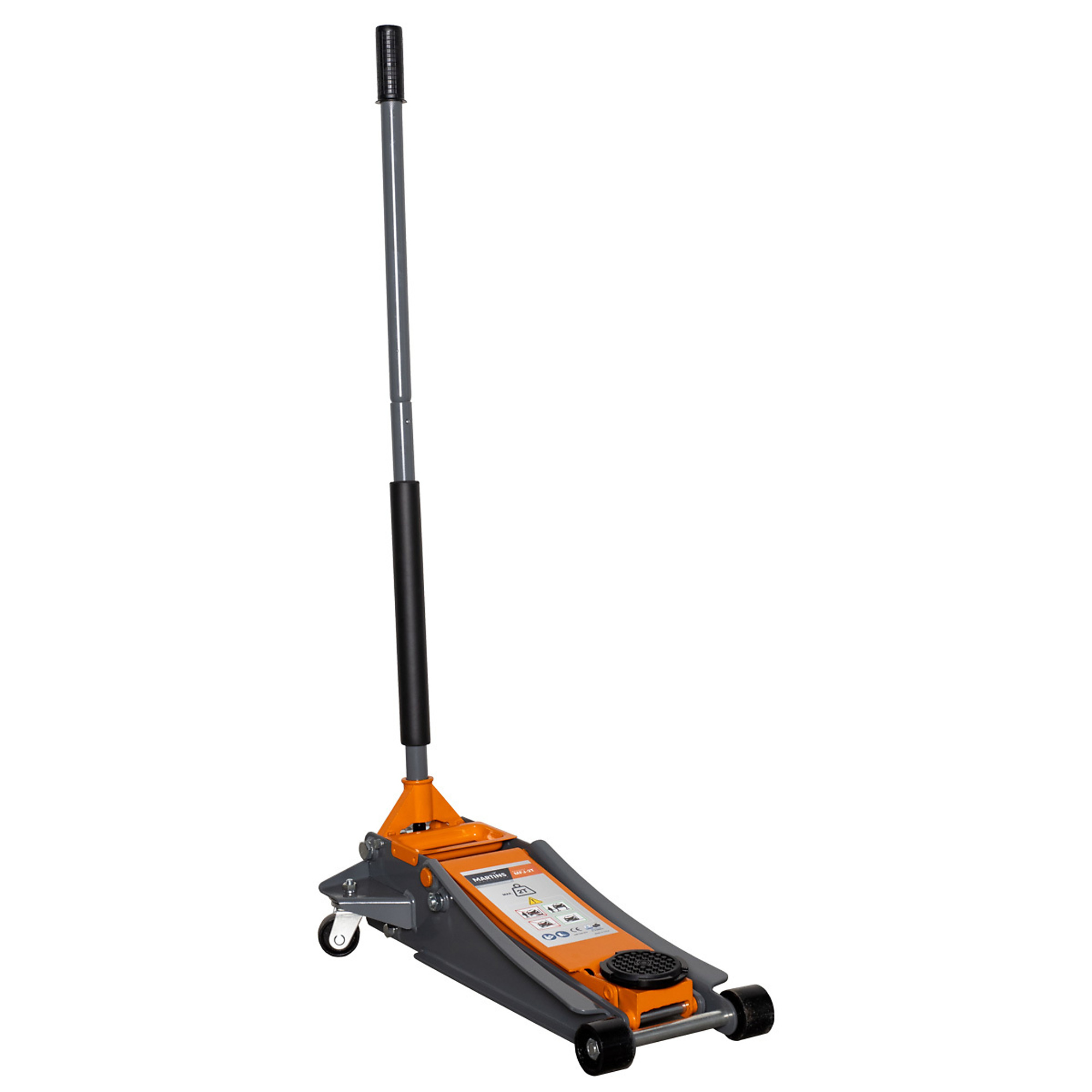 Martins Industries Floor Jack — 2-Ton Capacity, Rubber-Padded Saddle, Model# MFJ-2T